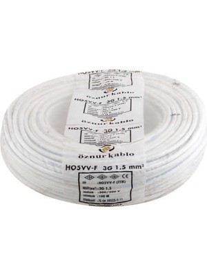 Öznur 3x1,5mm2 Ttr 100mt Öznur Elektrik Tesisat Kablosu