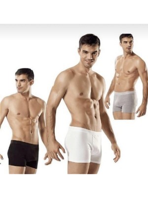 Tutku 0114-3 Erkek Likralı Boxer 6'lı Paket Desenli Konforlu Paça Tipi