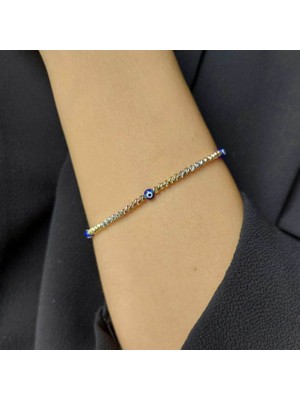 Nazar Boncuklu Dorika Bileklik 14 Ayar 3.50 Gram