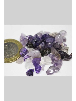 Yaşam Tohumu Delikli Ametist Taşı Mini Boy 50 Adet