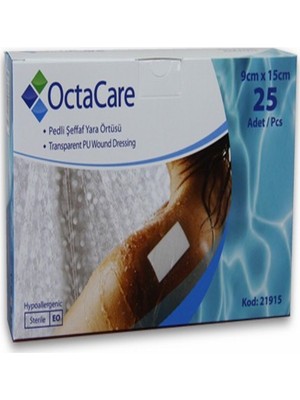 Octacare Şeffaf Su Geçirmez Yara Örtüsü 9X15CM (Kutu Içerisinden 5 Adet)