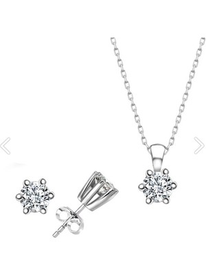 MONAROZA  Baget 925 Ayar Swarovski Gümüş Set