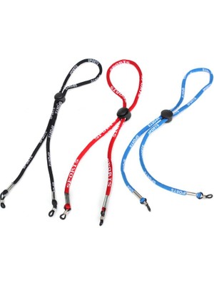 Moda MODA55 Sporcu Genç Yetişkin Lastikli Gözlük Ipi 2'li Kırmızı - Siyah