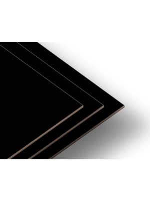 ECS Ahşap Mdf Siyah Laminat Kaplı Panel Plaka Tabaka