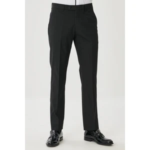AC&Co / Altınyıldız Classics Erkek Siyah Regular Fit Normal Kesim Yan Cepli Esnek Klasik Pantolon