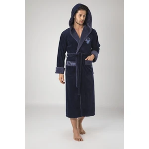 Sports Nakışlı Kapşonlu Erkek Bornozu