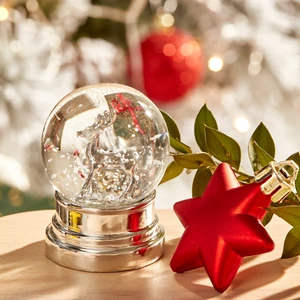 Karaca Home New Yer Yeni Yıl Reindeer Kar Küresi Gümüş