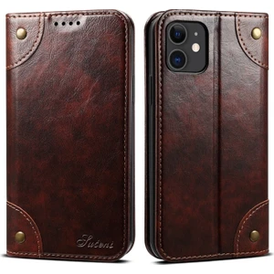 Apple iPhone 11 Için 055 Serisi Çizilmeye Düşmeye Dayanıklı Pu Deri+Tpu Cüzdan Tasarımlı Standlı Telefon Kılıfı - Kahverengi (Yurt Dışından)