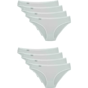 Beyaz Düşük Bel Likralı Pamuklu Slip 8 Adet