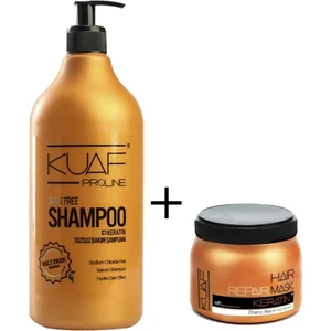 Tuzsuz Şampuan ve Keratin Saç Maskesi - Saçları Güçlendirir, Parlaklık ve Canlılık Kazandırır, 1250 ml, Bitkisel Formül, Paraben İçermez