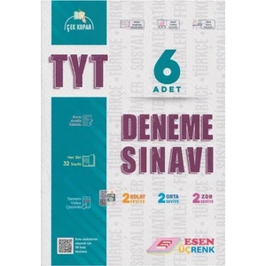 Esen Yayınları-Üç Renk TYT 6'lı Deneme Seti (Kolay-Orta-Zor) 2022