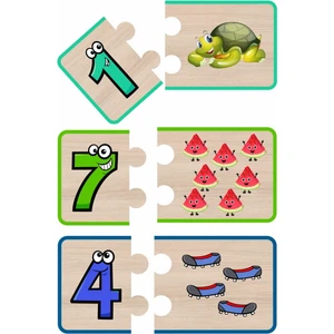 Sayı ve Eşleştirme Ahşap Oyuncak Puzzle 1694