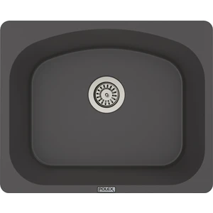 POLEX Cristalüx Granit Evye P-OL60 Antrasit Tezgah Altı Ve Tezgah Üstü Kare Mutfak Evyesi 60x49,5cm