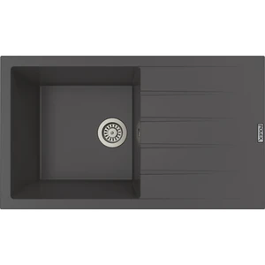 POLEX Cristalüx Granit Evye P-SX1 Antrasit Tezgah Altı Ve Tezgah Üstü Mutfak Evyesi 86x49,5cm