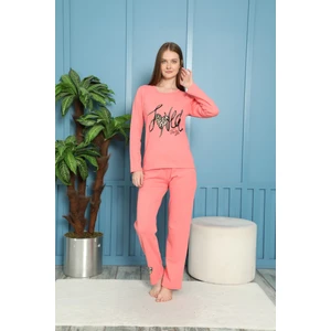 Rebada kadın Kışlık Pamuklu Uzun Kollu Pijama Takımı