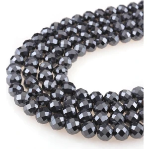 Dünya Doğal Taş 8 mm Faset Kesim Hematit Taşı Dizi