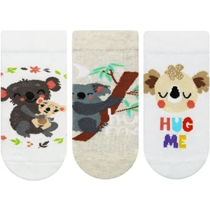 3'lü Koala Desenli Kız Patik Çorap