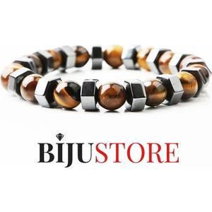 Kaplangözü & Hematit Erkek Doğal Taş Bileklik