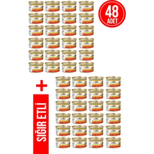Gourmet Gold Kıyılmış Sığır Etli Premium Kedi Konservesi Ekonomik Paket / 85GR x 48 Adet