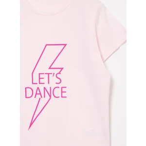 Funky Rocks Bisiklet Yaka Standart Kalıp Baskılı Açık Pembe Kız Çocuk T-Shirt- FUNKY G05