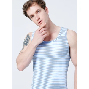 The Don Slim Fit Çizgili Mavi - Beyaz Erkek Atlet - 100TDNATL007030L