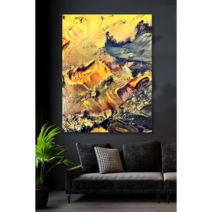 70 x 100 Altın Suyu Kanvas Soyut Tablo