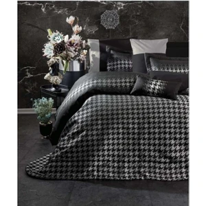 Cotton Box Light Yatak Örtülü Çift Kişilik Nevresim Takımı Dazzle Siyah Gri