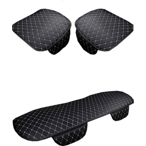 Mutlu Oto Renault Clio 4 2012-2019 Lüks   Siyah Kumaş Minder Beyaz Nakışlı