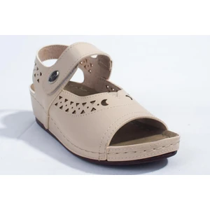 DZA37-1818 Bej Günlük Ortopedik  Kadın Sandalet