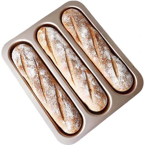 Baget Pişirme Tepsi Kalıp Teneke Silikon Fransız Ekmek Tavası Yapışmaz, Karbon Çelik Pişirme Pan Ev Mutfak Hediye Için Dayanıklı Mini Baget Loaf (Yurt Dışından)