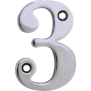 Çelik Kapı Numarası 5 Cm Parlak Krom 3 Numara