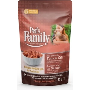 Pets Family Yetişkin Kediler Için Somon Etli Mama  3X85GR