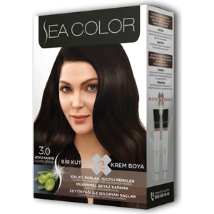 Sea Color 2 Tüp Krem Saç Boyası Seti Koyu Kahve No 3 0