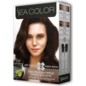 Sea Color 2 Tüp Krem Saç Boyası Seti Açık Kahve No 5 0