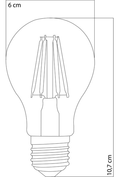 Heka LED Filament Rustik LED Ampul E27 6W 3000K Gün Işığı
