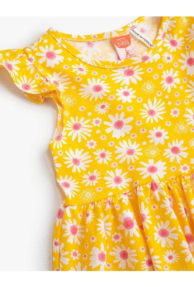 Koton Kız Bebek Çiçek Baskılı Elbise Pamuklu