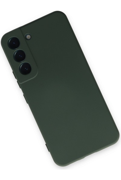 Ahk Samsung Galaxy S22 Kılıf Nano Içi Kadife Silikon - Koyu Yeşil