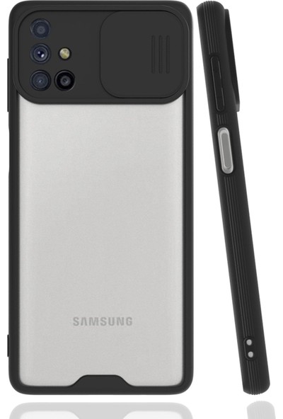 Ahk Samsung Galaxy M31S Kılıf Platin Kamera Koruma Silikon - Siyah