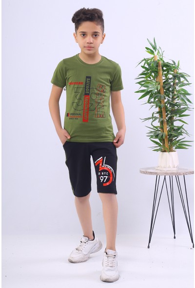e-bizz store Alt Üst Baskılı Yeşil Erkek Çocuk Takım 211