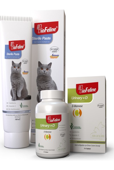 Biofeline Kısırlaştırılmış Kedi Seti ( Sterile Paste + Urinary+D )