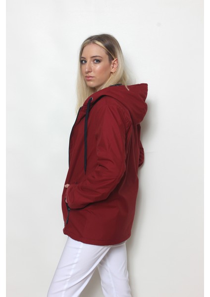 Kadın Bordo Içi Polar Mont modelleri