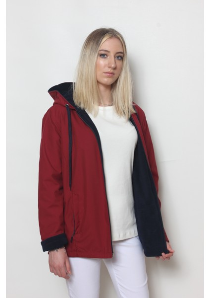 Kadın Bordo Içi Polar Mont indirimleri