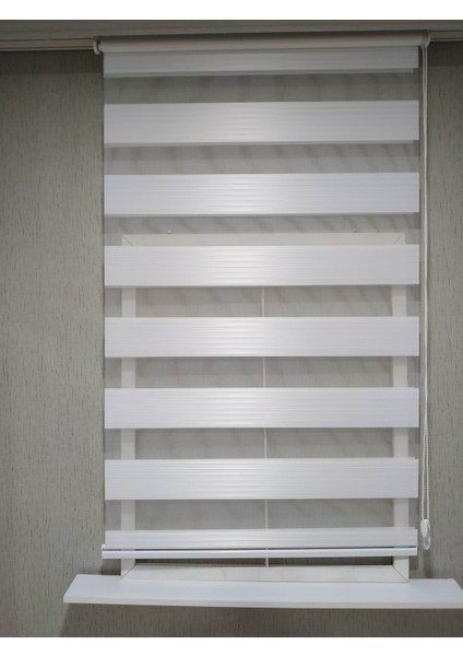 Düz Geniş Piliseli Beyaz Zebra Perde & Stor Perde fiyatları