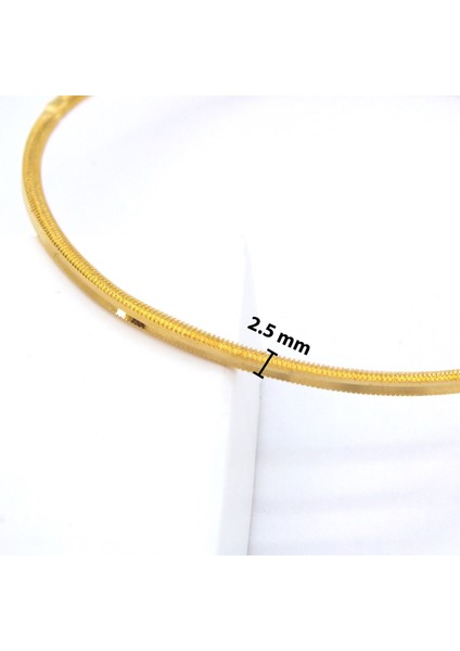 22 Ayar Altın Kaplama Ajda Bilezik 2.5 mm