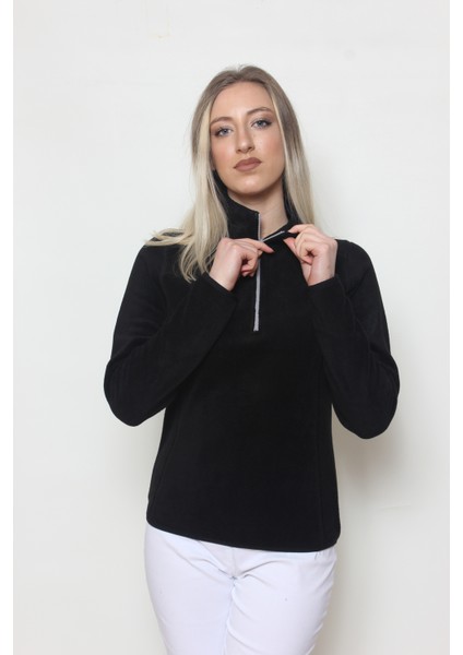 Kadın Polar Yarım Fermuar Sweatshirt