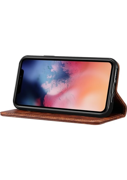 Apple iPhone 11 Pro Için 055 Serisi Çizilmeye Düşmeye Dayanıklı Pu Deri+Tpu Cüzdan Tasarımlı Standlı Telefon Kılıfı - Haki (Yurt Dışından) fırsatları