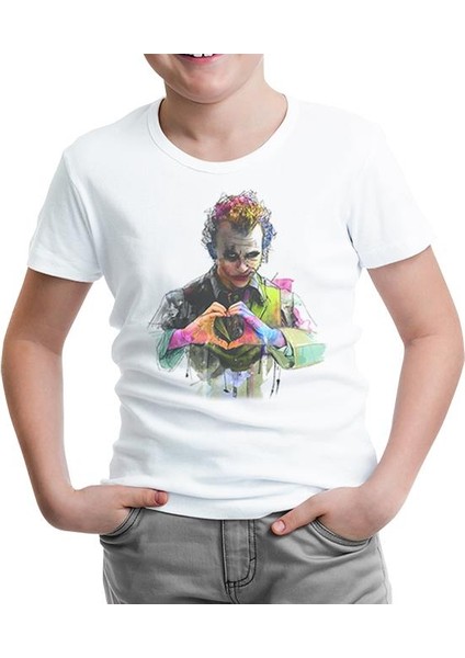 Joker - Love Beyaz Çocuk Tshirt
