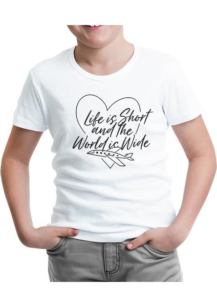 Life Is Short Beyaz Çocuk Tshirt