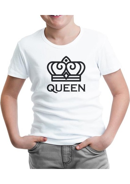 King And Queen - Queen Beyaz Çocuk Tshirt