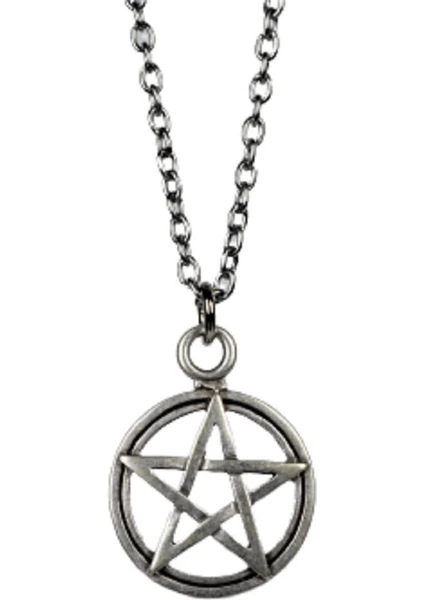 Metal Giyim Pentagram Haç Kolye